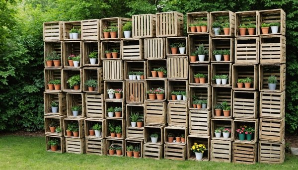 Mur de cagettes guinguette : louez un décor festif inégalé !